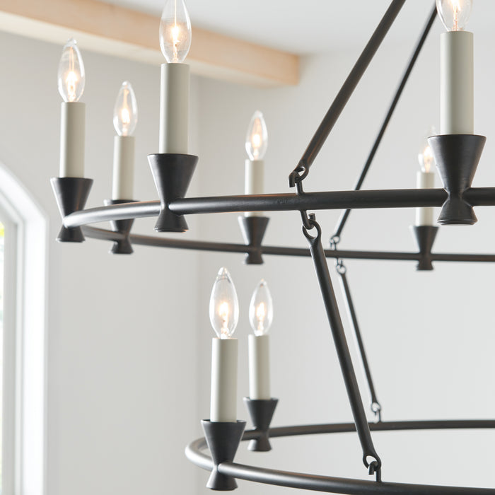 Visual Comfort Studio CC11818AI 18 Light Chandelier, Aged Iron
