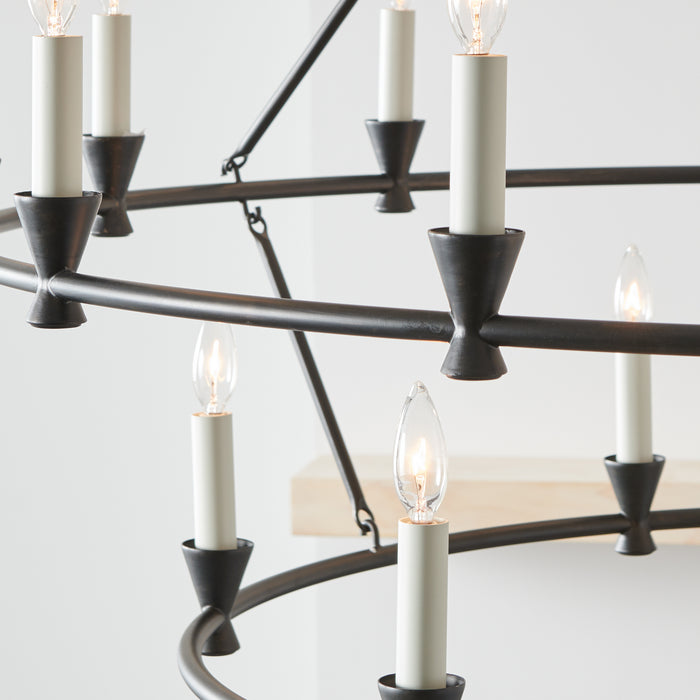 Visual Comfort Studio CC11818AI 18 Light Chandelier, Aged Iron
