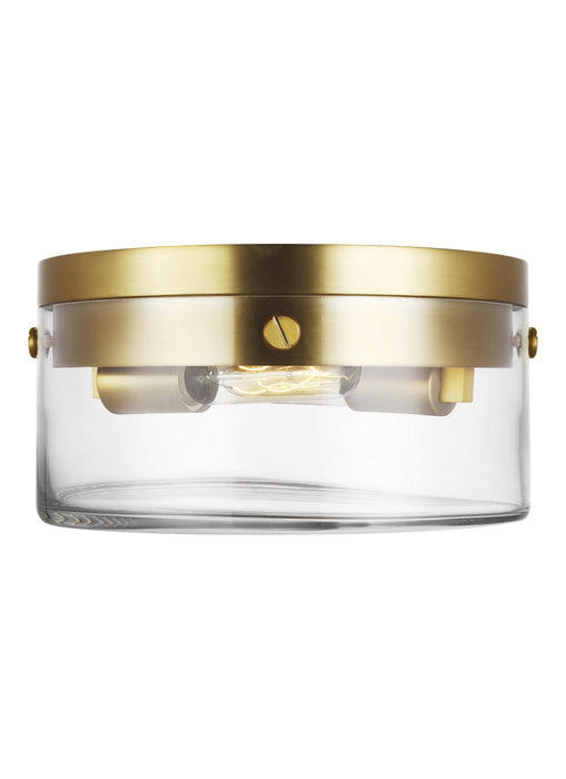 Visual Comfort Studio CF1002BBS Two Light Flush Mount, Burnished Brass