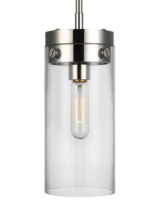 Visual Comfort Studio CP1001PN One Light Pendant, Polished Nickel