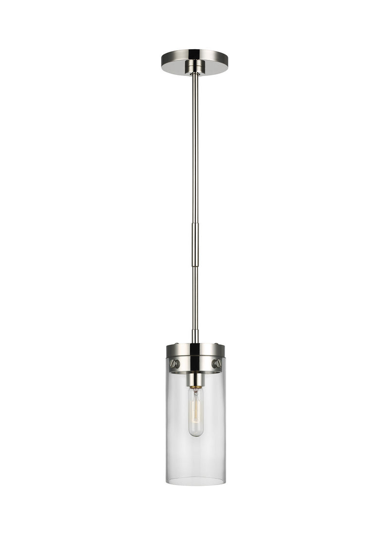 Visual Comfort Studio CP1001PN One Light Pendant, Polished Nickel