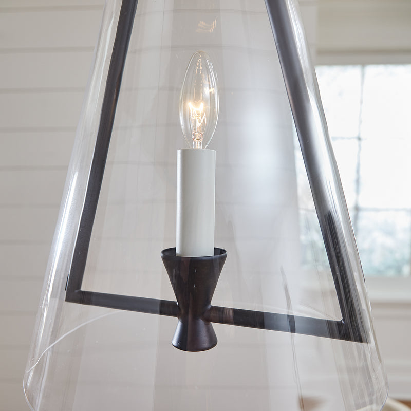 Visual Comfort Studio CP1081AI One Light Pendant, Aged Iron