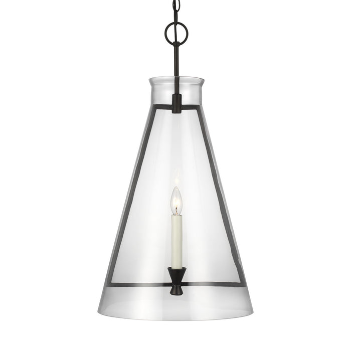 Visual Comfort Studio CP1091AI One Light Pendant, Aged Iron