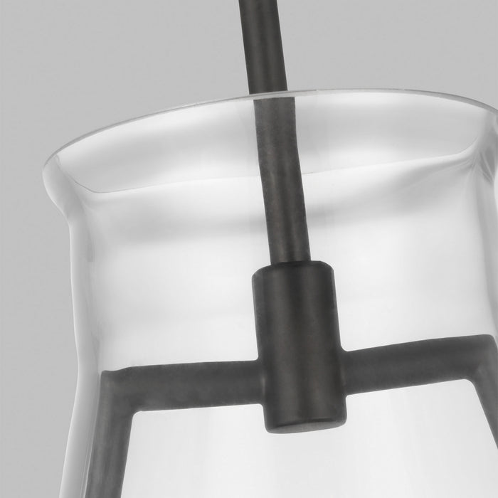 Visual Comfort Studio CP1091AI One Light Pendant, Aged Iron