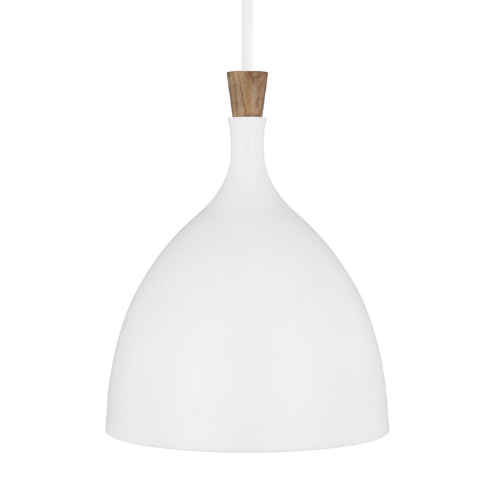 Visual Comfort Studio EP1071MWT One Light Pendant, Matte White