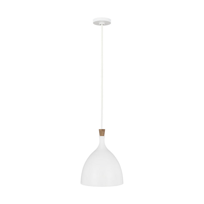 Visual Comfort Studio EP1071MWT One Light Pendant, Matte White