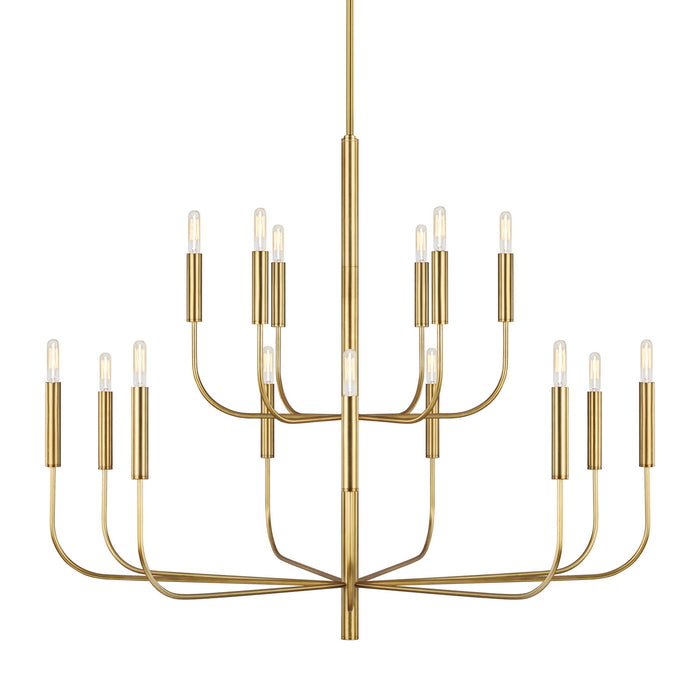 Visual Comfort Studio EC10015BBS 15 Light Chandelier, Burnished Brass