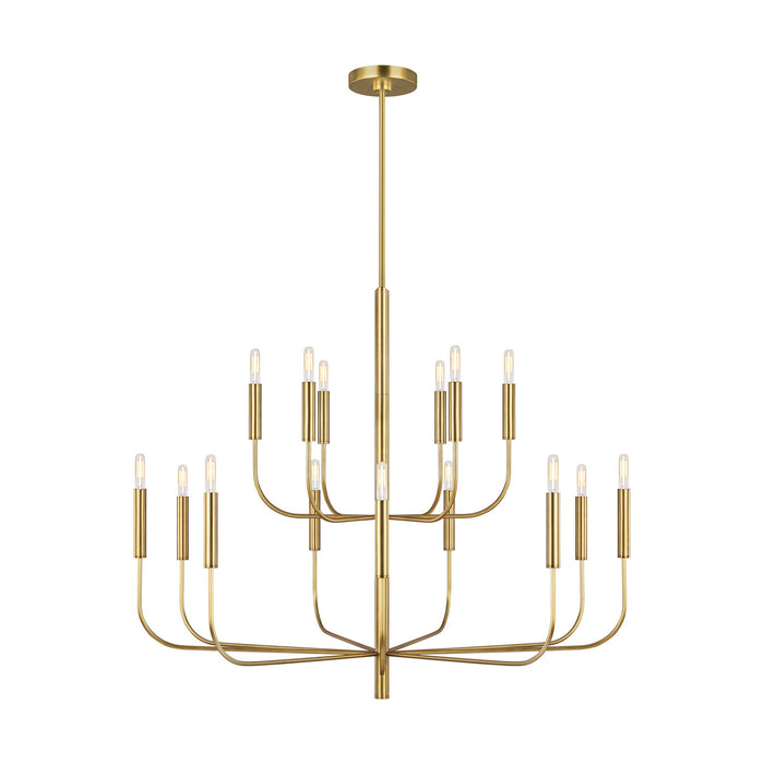 Visual Comfort Studio EC10015BBS 15 Light Chandelier, Burnished Brass
