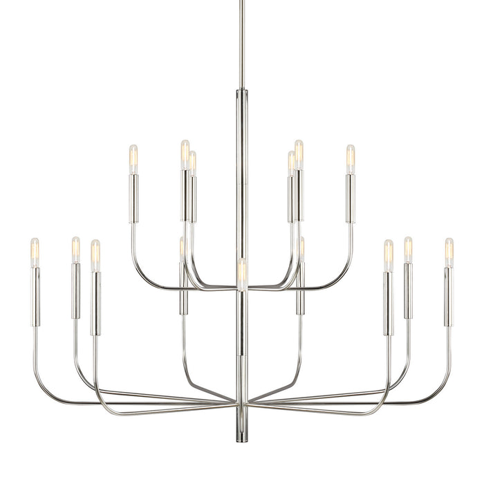 Visual Comfort Studio EC10015PN 15 Light Chandelier, Polished Nickel