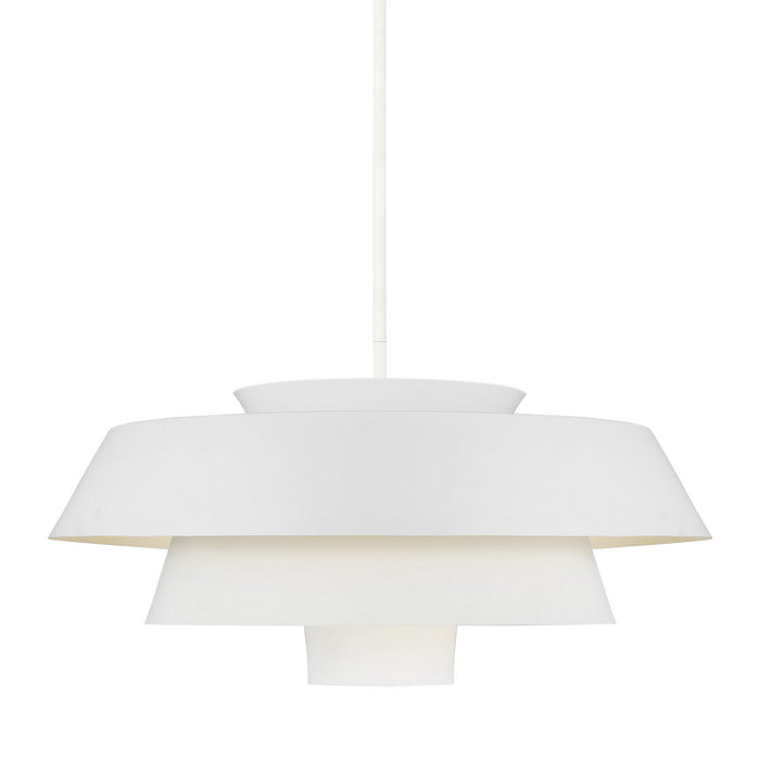 Visual Comfort Studio EP1081MWT One Light Pendant, Matte White
