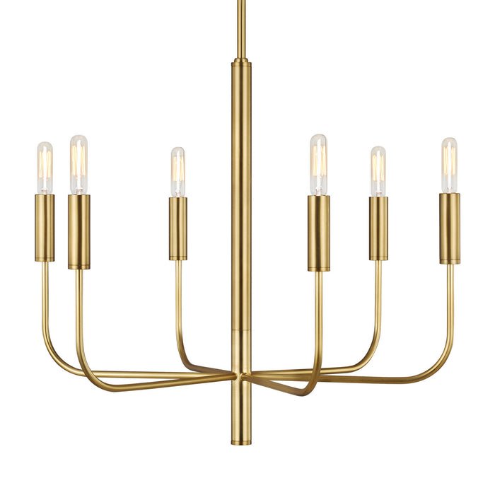 Visual Comfort Studio EC1006BBS Six Light Chandelier, Burnished Brass