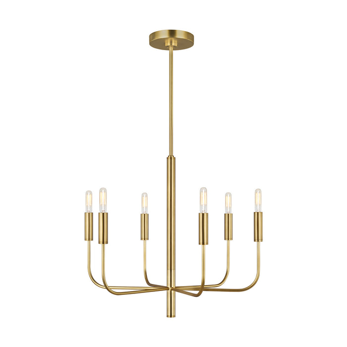 Visual Comfort Studio EC1006BBS Six Light Chandelier, Burnished Brass