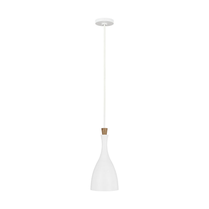 Visual Comfort Studio EP1131MWT One Light Pendant, Matte White