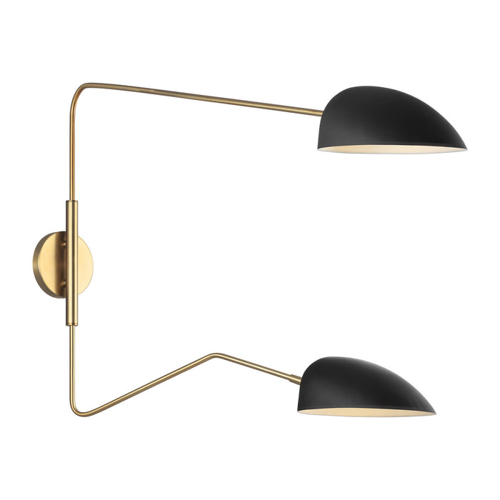 Visual Comfort Studio EW1072MBK Two Light Wall Sconce, Midnight Black