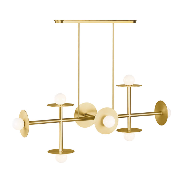 Visual Comfort Studio KC1008BBS Eight Light Linear Chandelier, Burnished Brass