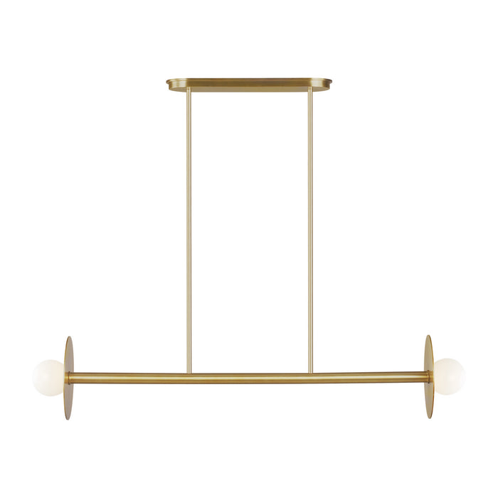 Visual Comfort Studio KC1012BBS Two Light Linear Chandelier, Burnished Brass