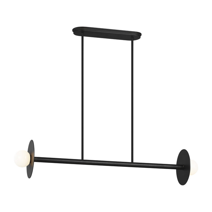 Visual Comfort Studio KC1012MBK Two Light Linear Chandelier, Midnight Black