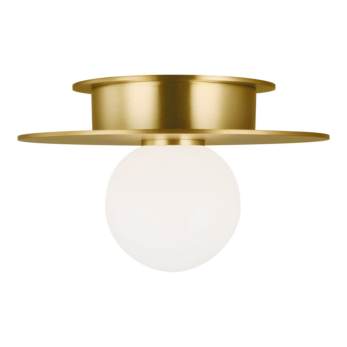 Visual Comfort Studio KF1001BBS One Light Flush Mount, Burnished Brass