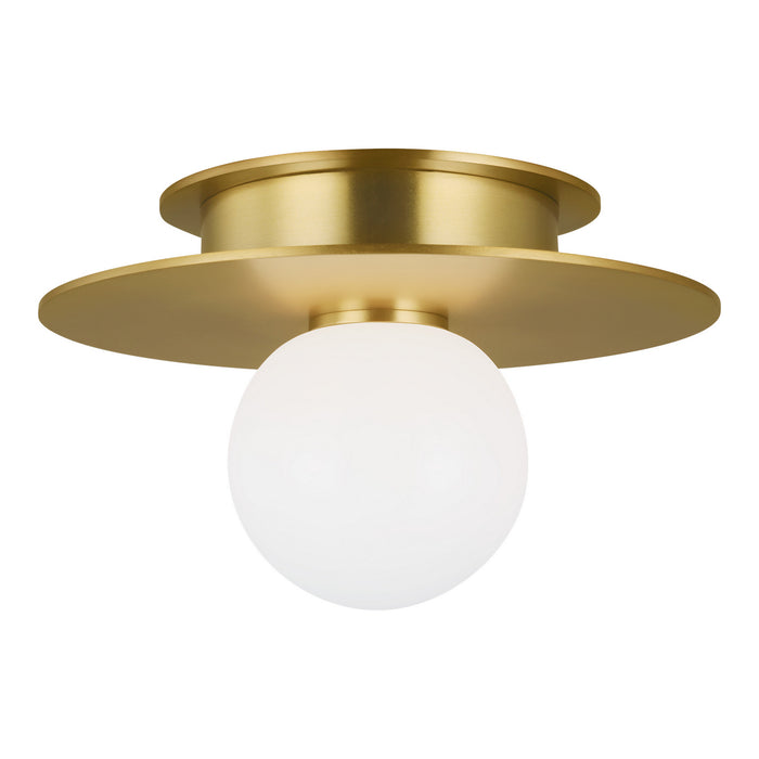Visual Comfort Studio KF1001BBS One Light Flush Mount, Burnished Brass