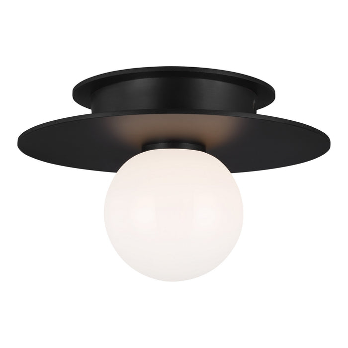 Visual Comfort Studio KF1001MBK One Light Flush Mount, Midnight Black