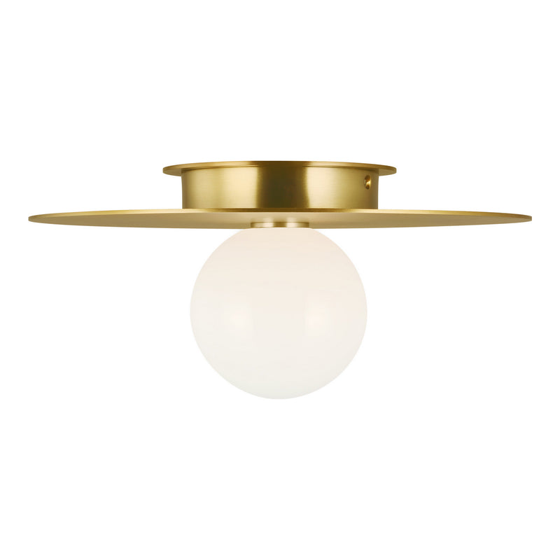 Visual Comfort Studio KF1011BBS One Light Flush Mount, Burnished Brass