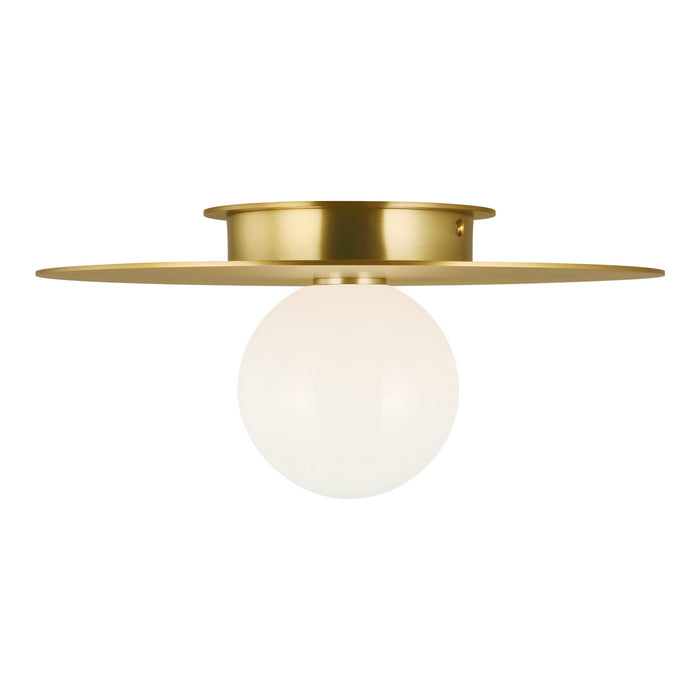 Visual Comfort Studio KF1011BBS One Light Flush Mount, Burnished Brass