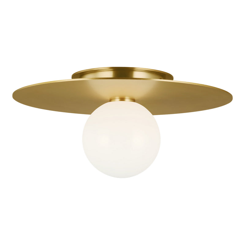 Visual Comfort Studio KF1011BBS One Light Flush Mount, Burnished Brass