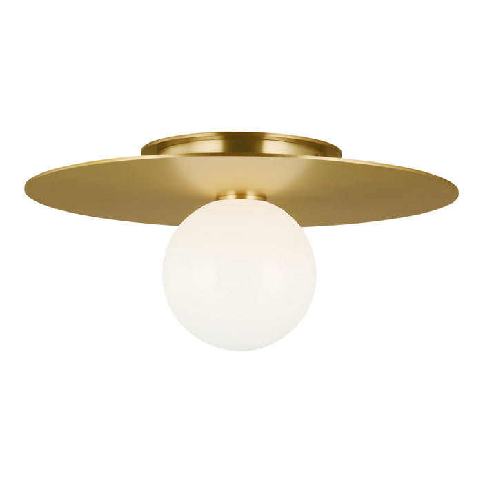 Visual Comfort Studio KF1011BBS One Light Flush Mount, Burnished Brass