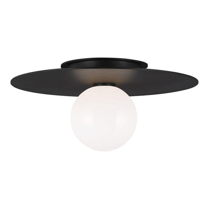 Visual Comfort Studio KF1011MBK One Light Flush Mount, Midnight Black