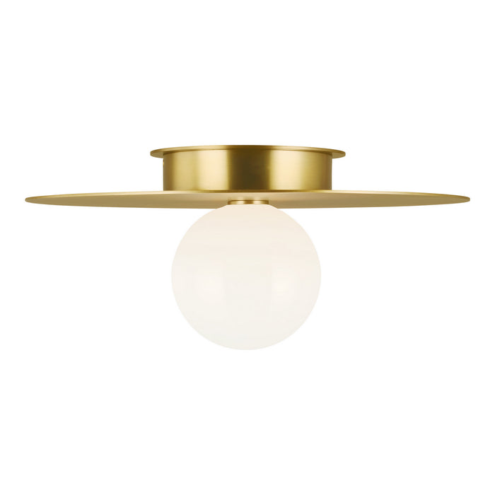 Visual Comfort Studio KF1021BBS One Light Flush Mount, Burnished Brass