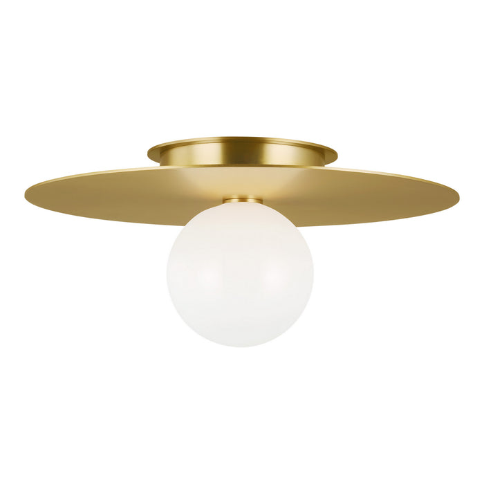 Visual Comfort Studio KF1021BBS One Light Flush Mount, Burnished Brass