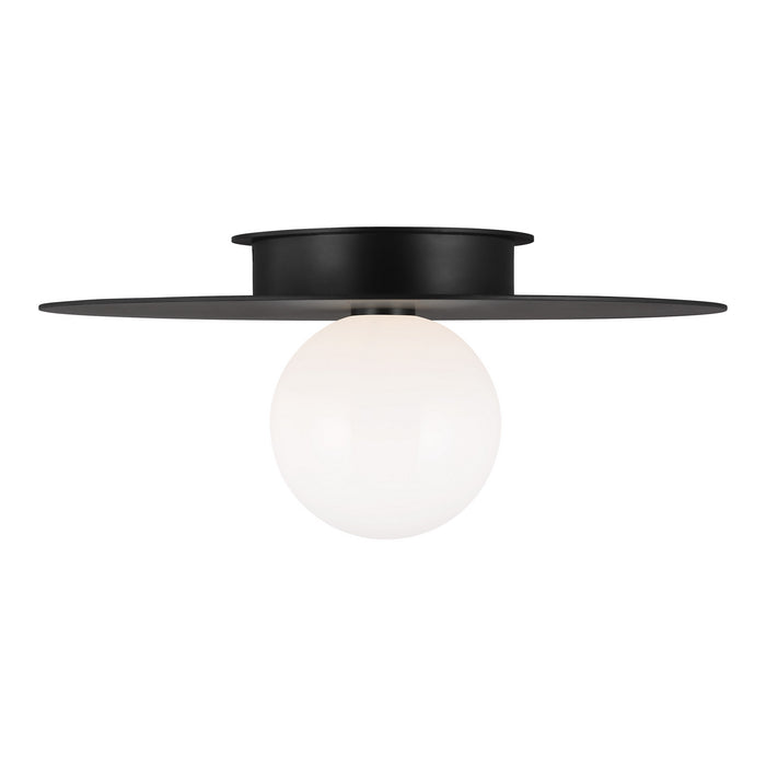 Visual Comfort Studio KF1021MBK One Light Flush Mount, Midnight Black