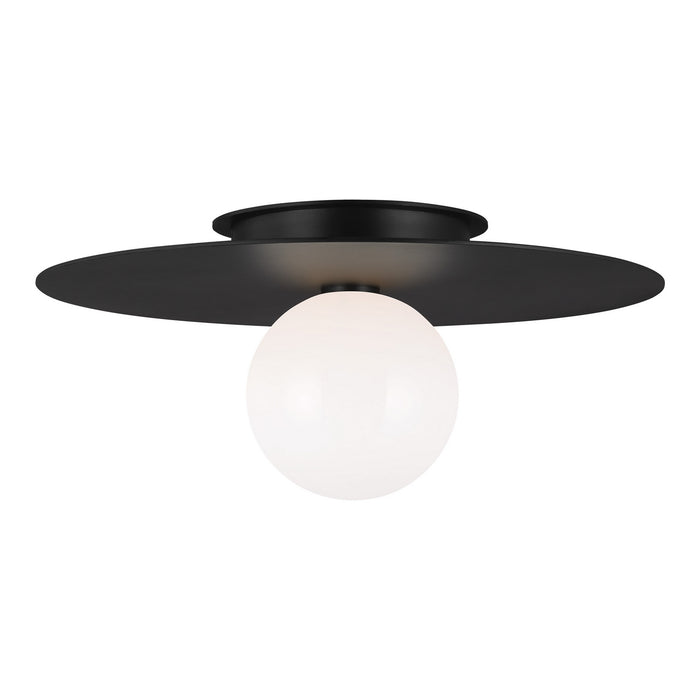 Visual Comfort Studio KF1021MBK One Light Flush Mount, Midnight Black
