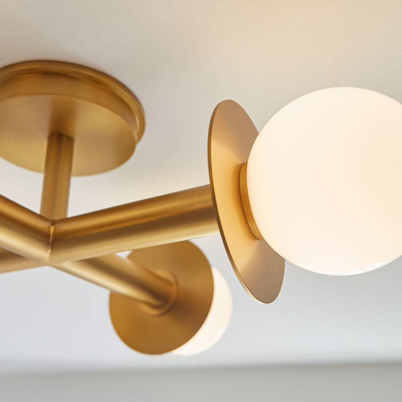 Visual Comfort Studio KF1034BBS Four Light Flush Mount, Burnished Brass