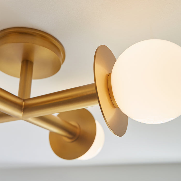 Visual Comfort Studio KF1034BBS Four Light Flush Mount, Burnished Brass