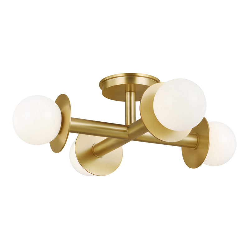 Visual Comfort Studio KF1034BBS Four Light Flush Mount, Burnished Brass
