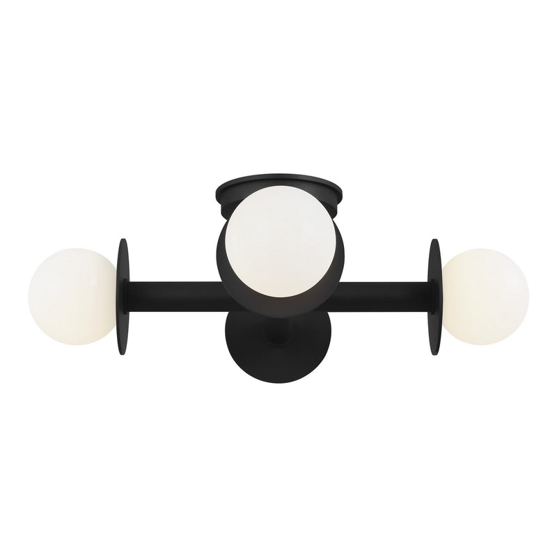 Visual Comfort Studio KF1034MBK Four Light Flush Mount, Midnight Black