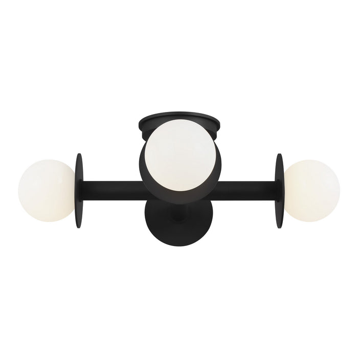 Visual Comfort Studio KF1034MBK Four Light Flush Mount, Midnight Black