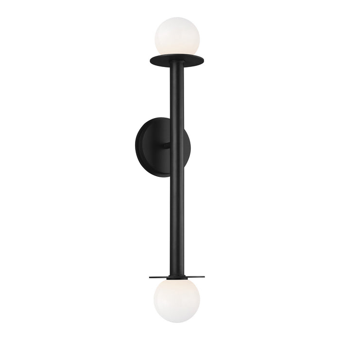 Visual Comfort Studio KWL1012MBK Two Light Wall Sconce, Midnight Black