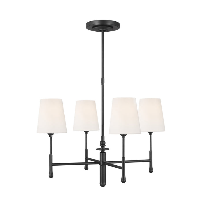 Visual Comfort Studio TC1004AI Four Light Chandelier, Aged Iron