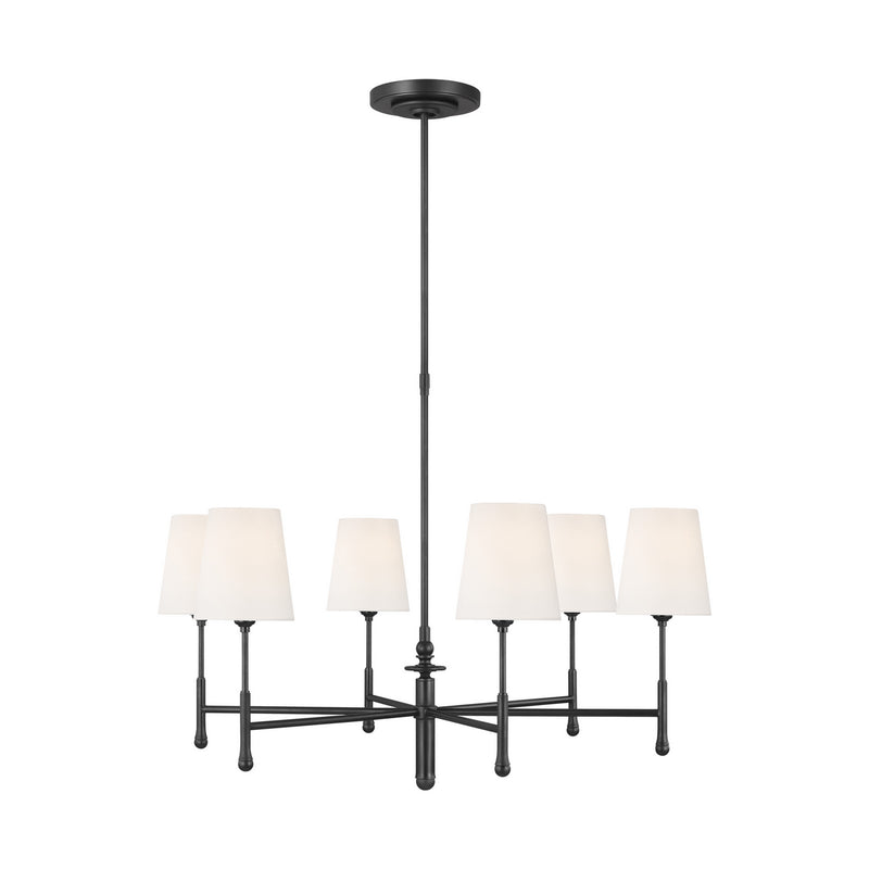 Visual Comfort Studio TC1016AI Six Light Chandelier, Aged Iron
