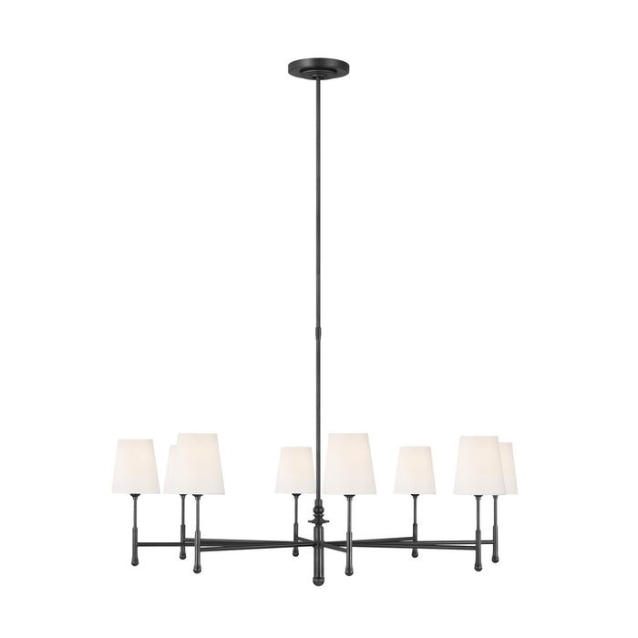 Visual Comfort Studio TC1028AI Eight Light Chandelier, Aged Iron
