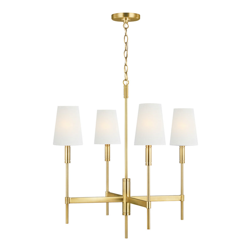 Visual Comfort Studio TC1034BBS Four Light Chandelier, Burnished Brass