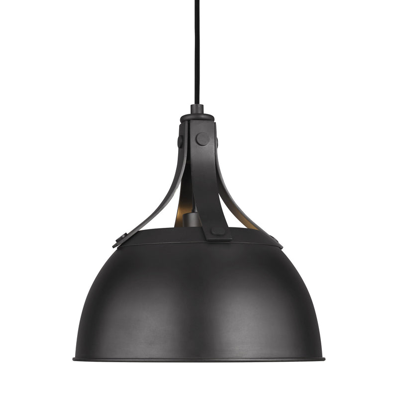 Visual Comfort Studio TP1051AI One Light Pendant, Aged Iron