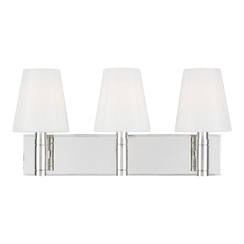 Visual Comfort Studio TV1033PN Three Light Vanity, Polished Nickel