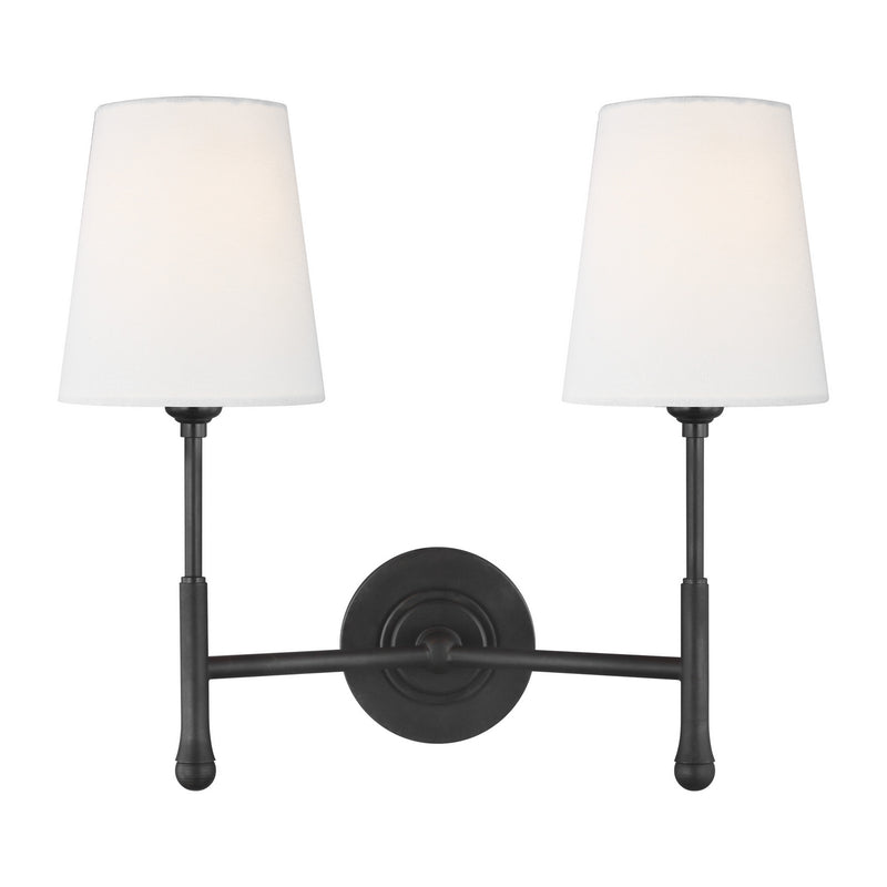 Visual Comfort Studio TW1012AI Two Light Wall Sconce, Aged Iron