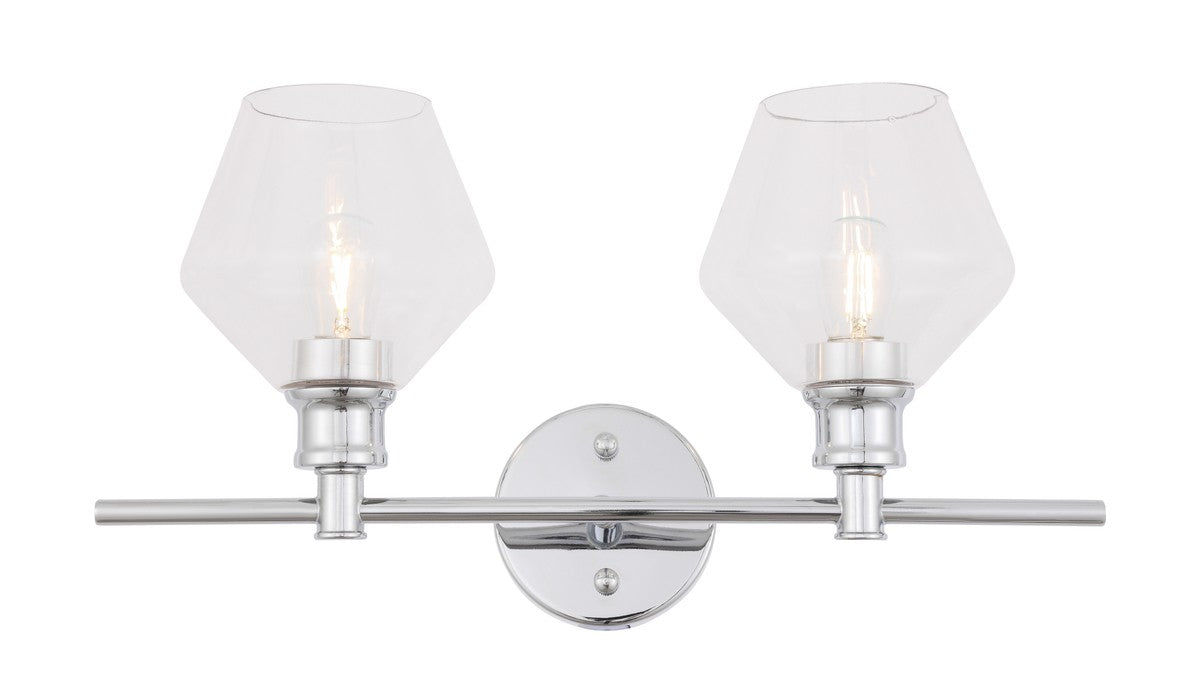 Elegant Lighting LD2312C Two Light Wall Sconce, Chrome
