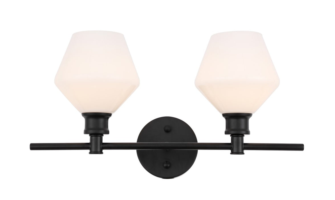 Elegant Lighting LD2313BK Two Light Wall Sconce, Black