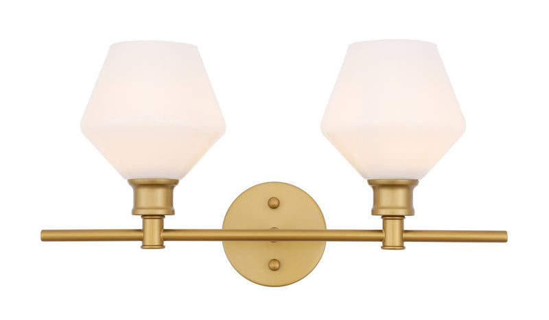 Elegant Lighting LD2313BR Two Light Wall Sconce, Brass