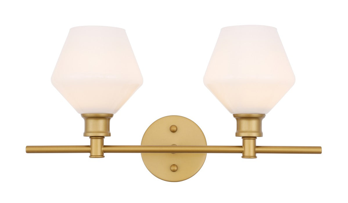 Elegant Lighting LD2313BR Two Light Wall Sconce, Brass